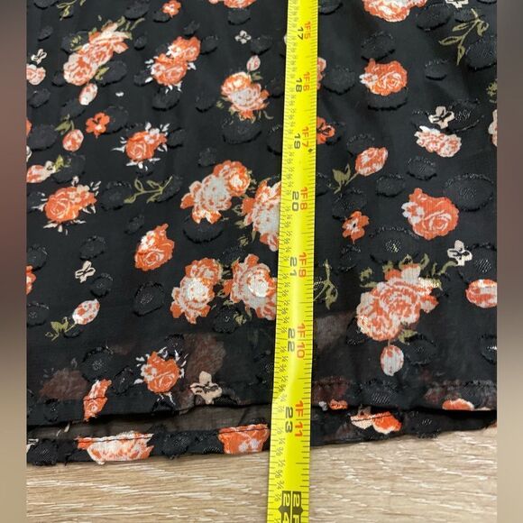 A Love Story Black Floral Roseann Mock Neck Puff Sleeve - Picture 15 of 16